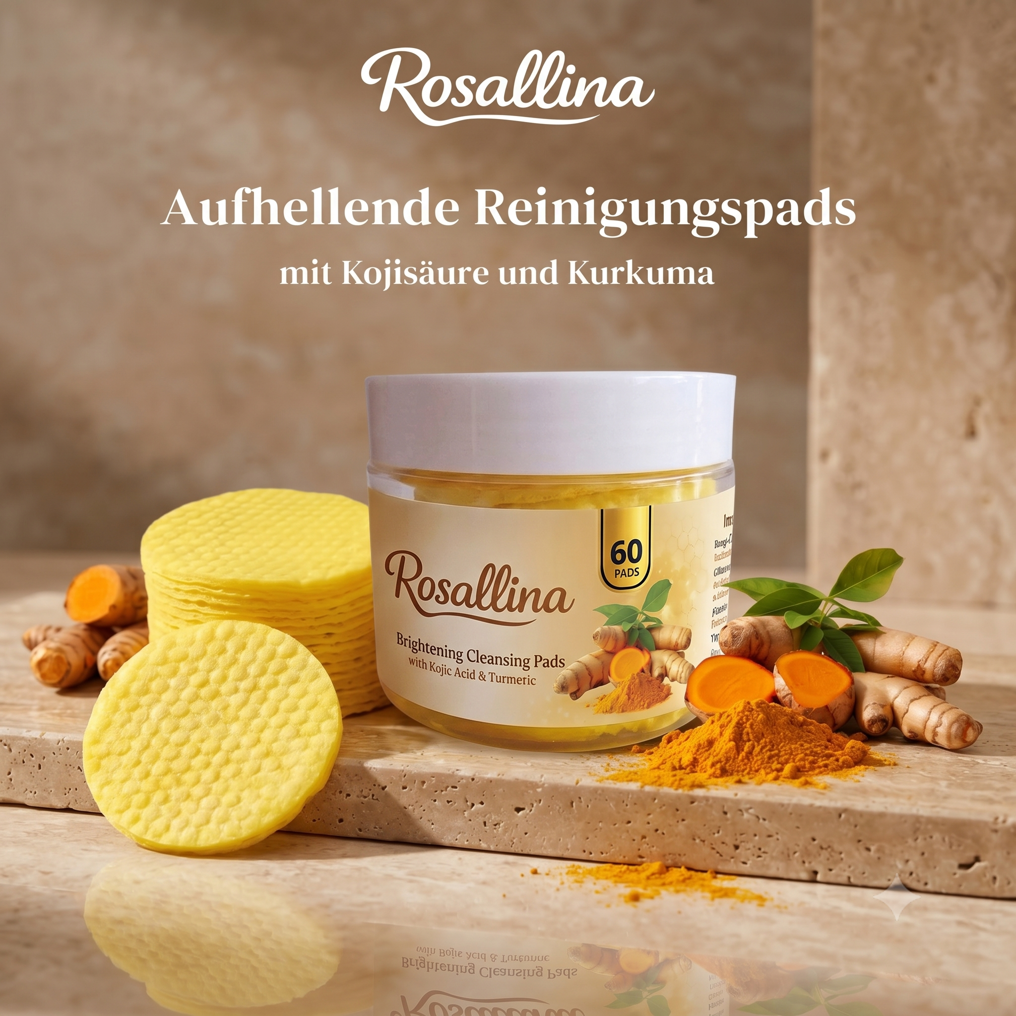 Rosallina Kojic Acid Exfoliating Pads – 60 Count