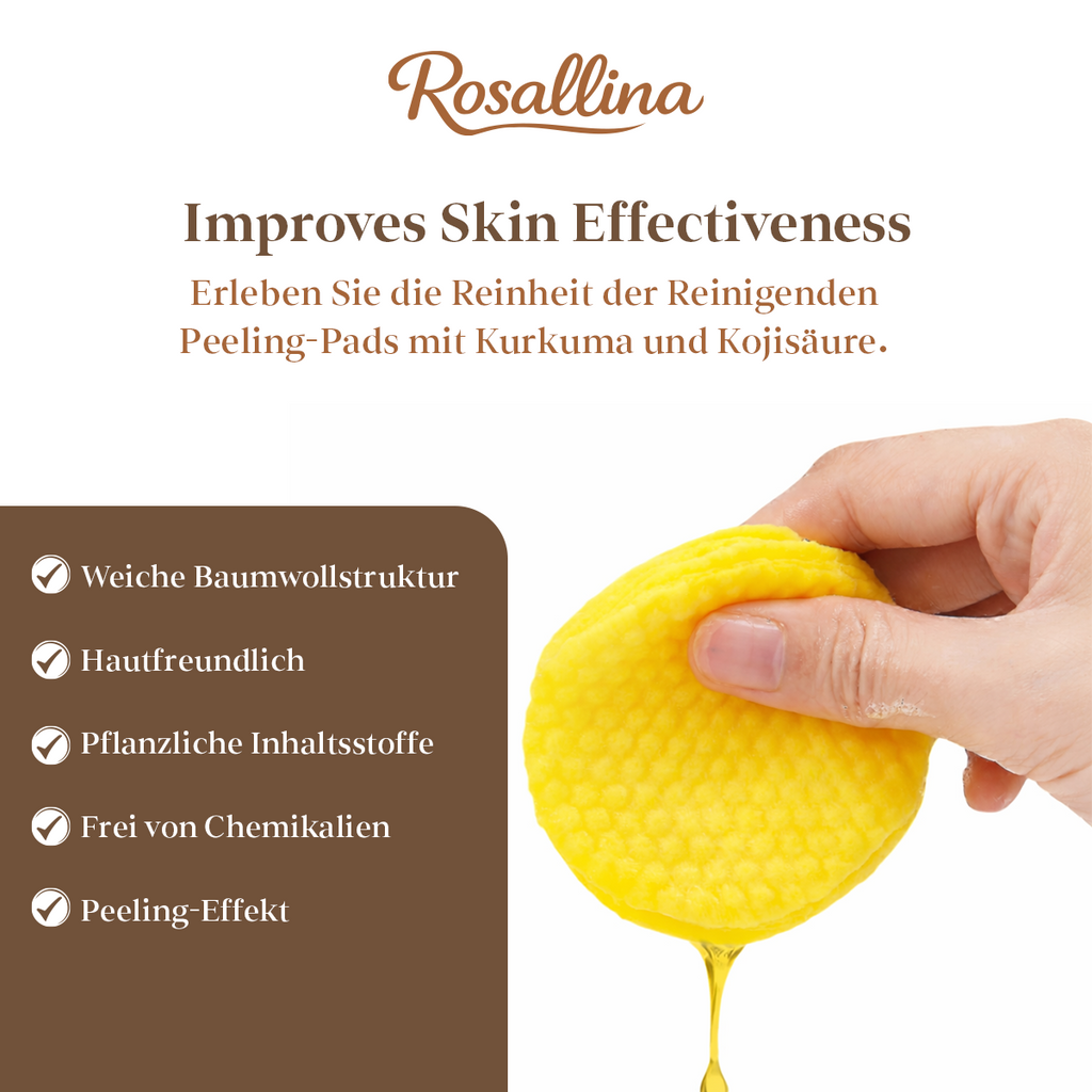 Rosallina Kojic Acid Exfoliating Pads – 60 Count